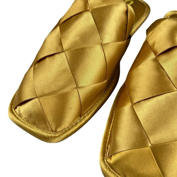 Sam Edelman Women's Rhys Satin Woven Slippers 6M Gold Yellow Slip On House Shoes - Picture 11 of 12